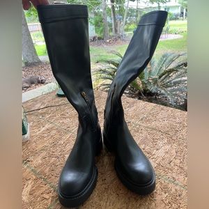 Coach Lilli Riding Boots Beautiful Black Leather women’s size 7.5B New!!